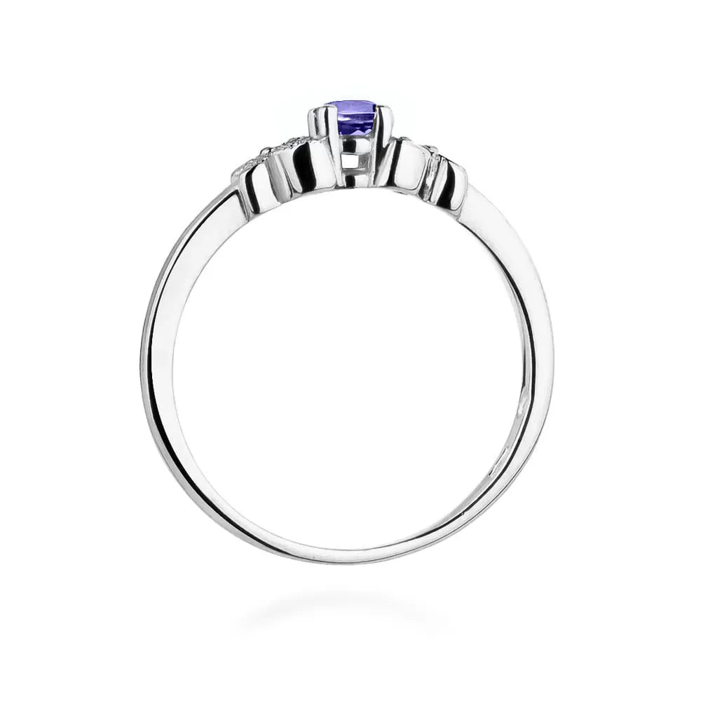 zlatý prsten s 0,15ct tanzanitem a 0,02ct diamanty w0414-tap-01