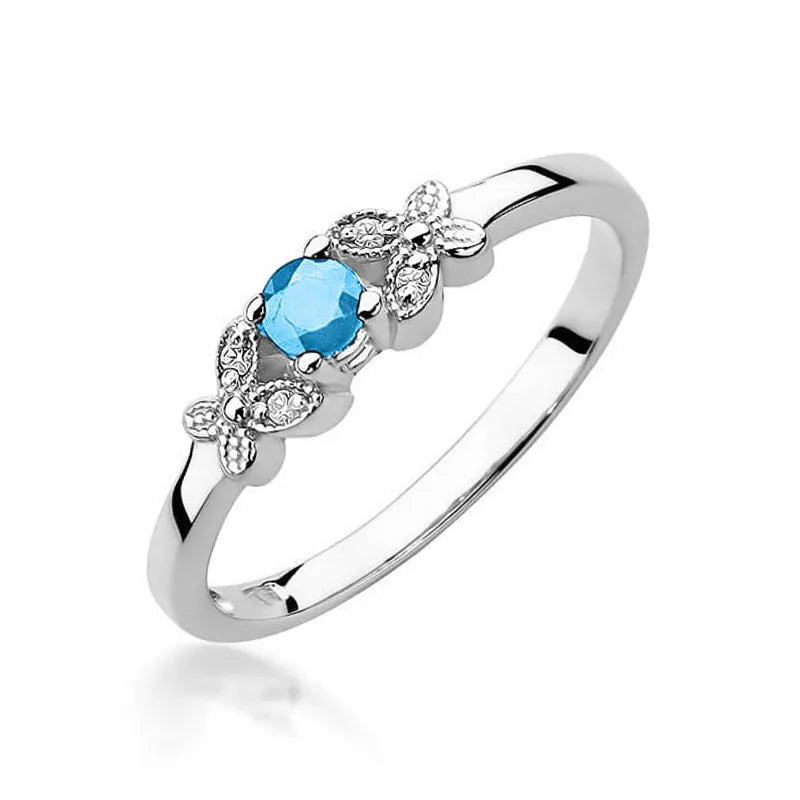 zlatý prsten s topazem 0,15 ct a diamanty 0,02 ct w0414-tob-01