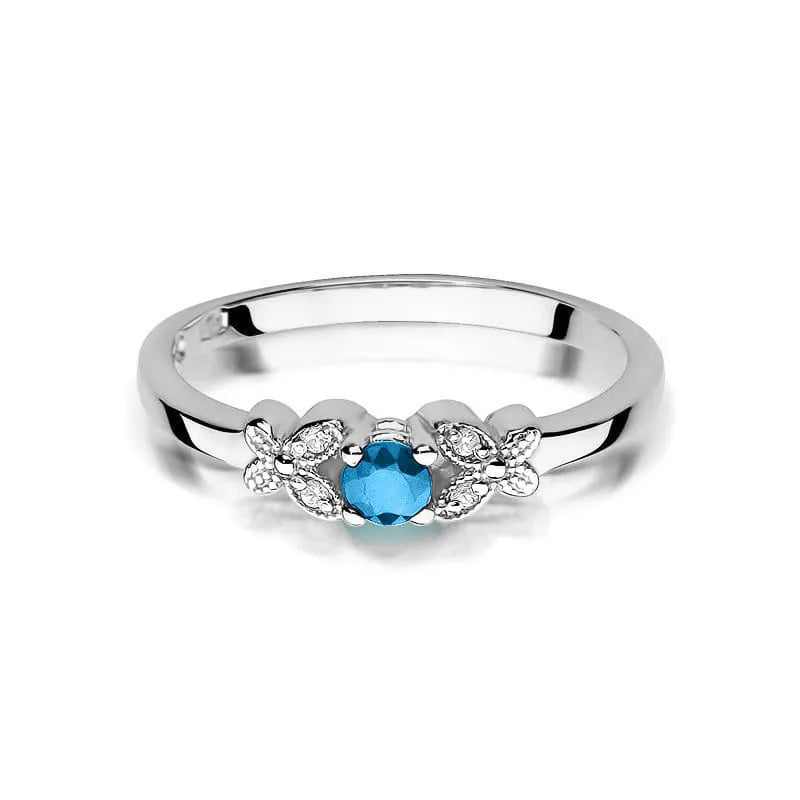 zlatý prsten s topazem 0,15 ct a diamanty 0,02 ct w0414-tob-01