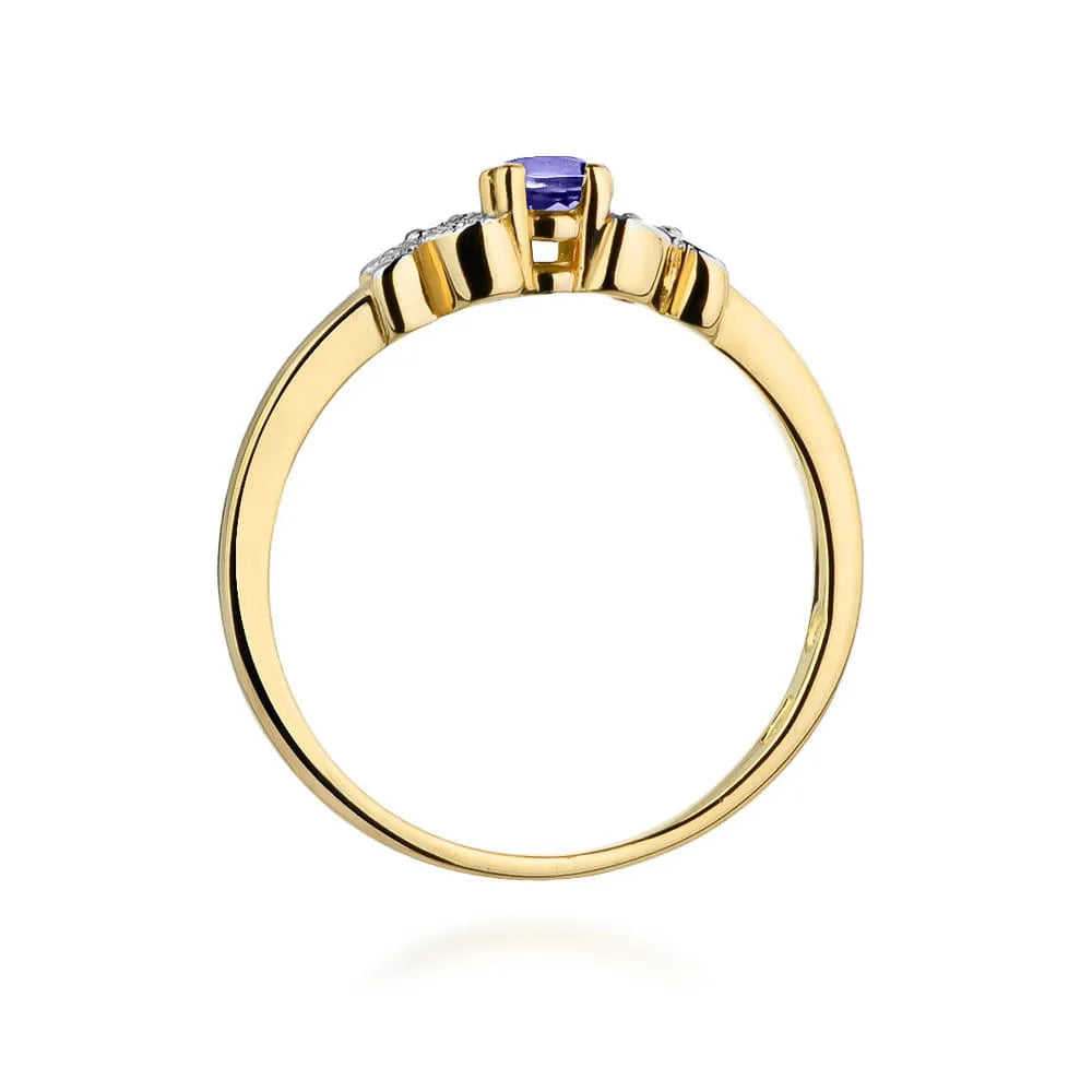 zlatý prsten s 0,15ct tanzanitem a 0,02ct diamanty w0414-tap-01