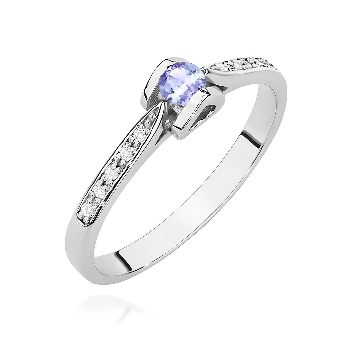 zlatý prsten s 0,15ct tanzanitem a 0,05ct diamanty w0435-tap-01