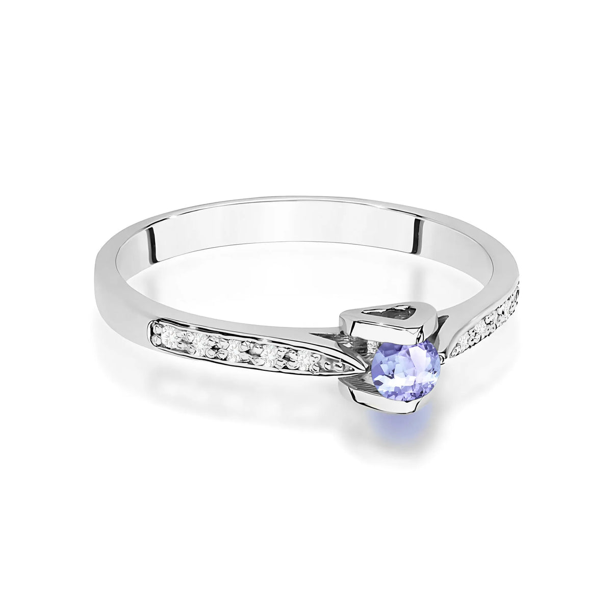 zlatý prsten s 0,15ct tanzanitem a 0,05ct diamanty w0435-tap-01