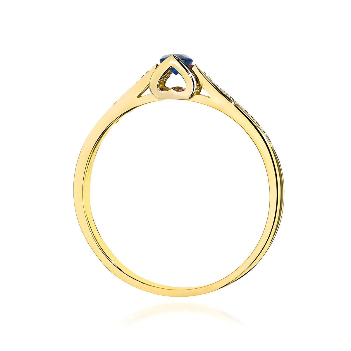 zlatý prsten s 0,15ct safírem a 0,05ct diamanty w0435-sab-01