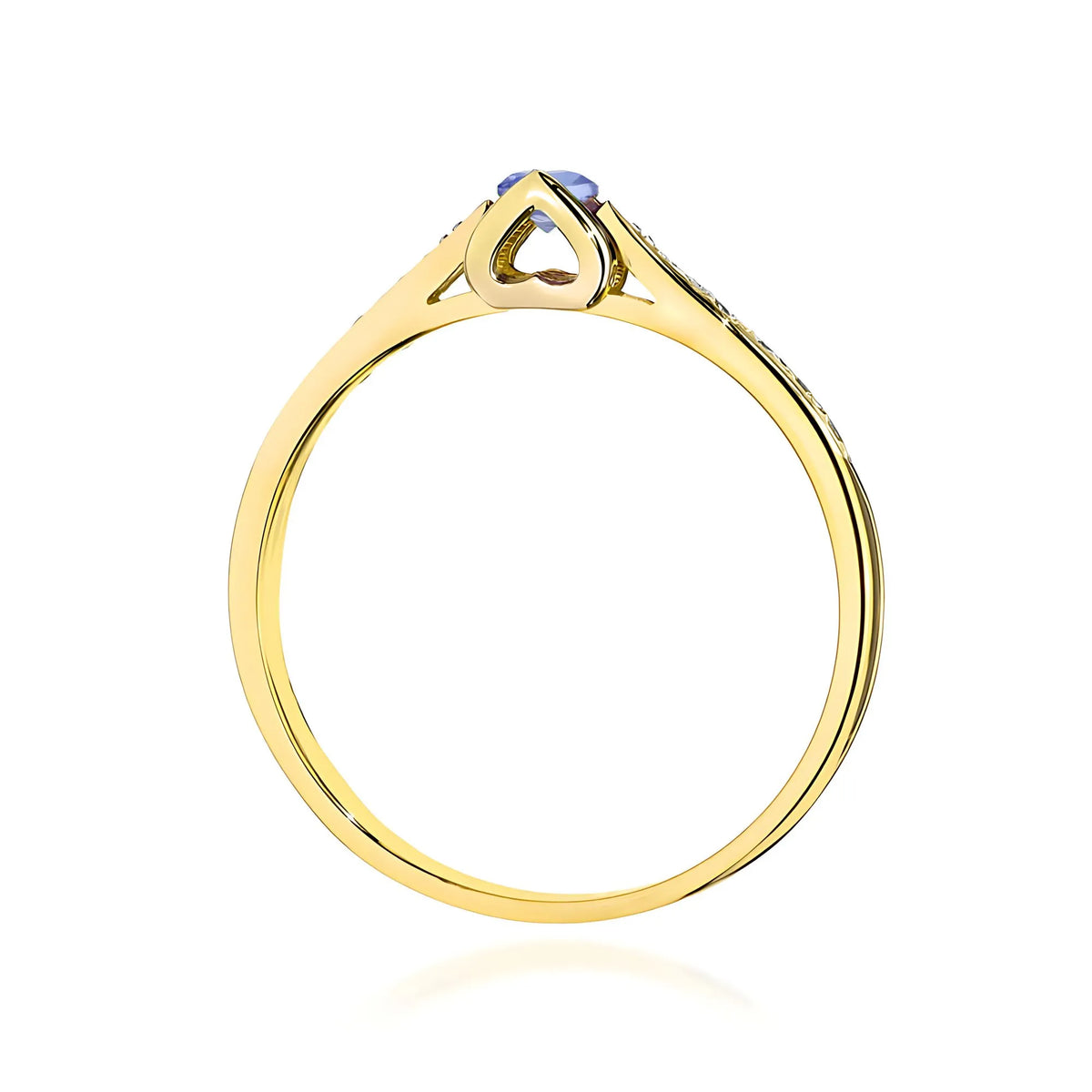 zlatý prsten s 0,15ct tanzanitem a 0,05ct diamanty w0435-tap-01