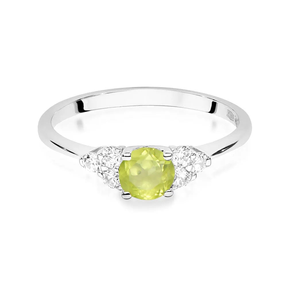 zlatý prsten s 0,60 ct olivínem a 0,18 ct diamanty w0451-peg-01