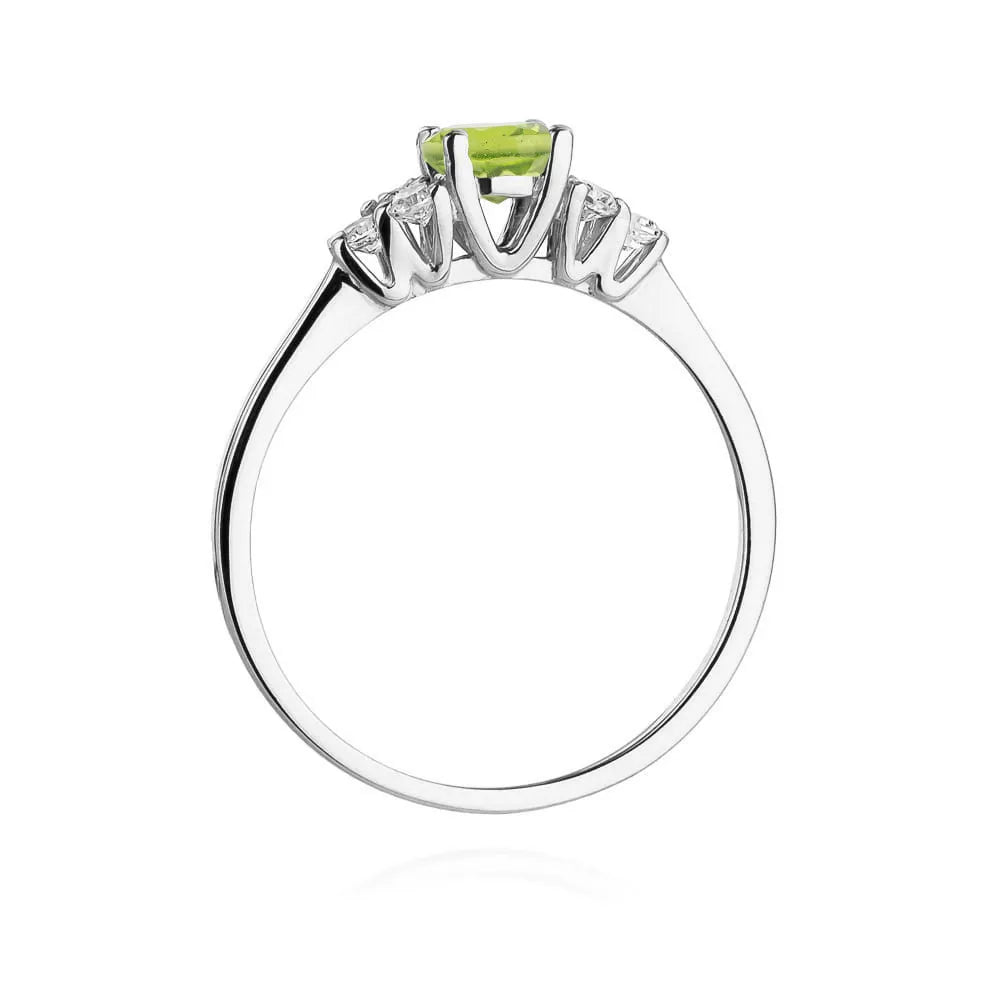 zlatý prsten s 0,60 ct olivínem a 0,18 ct diamanty w0451-peg-01