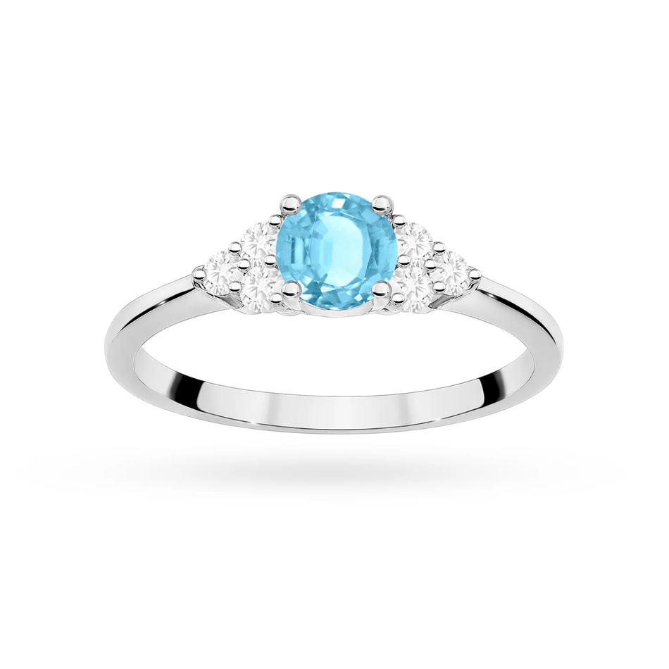 Prsten z bílého zlata s 0,50ct topazem a 0,18ct diamanty