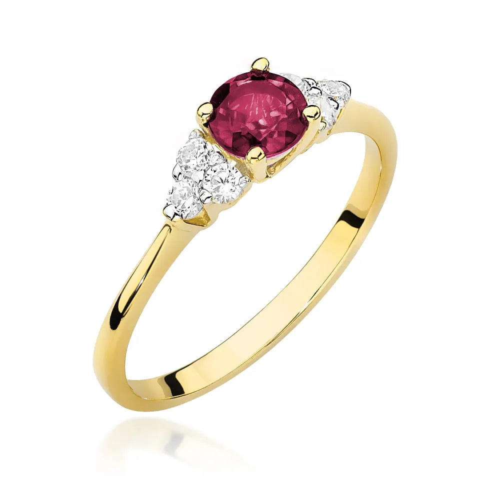 zlatý prsten s 0,60ct rubínem a 0,18ct diamanty w0451-rur-01