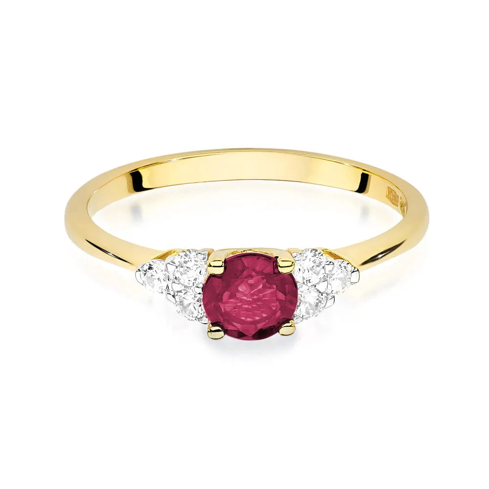 zlatý prsten s 0,60ct rubínem a 0,18ct diamanty w0451-rur-01