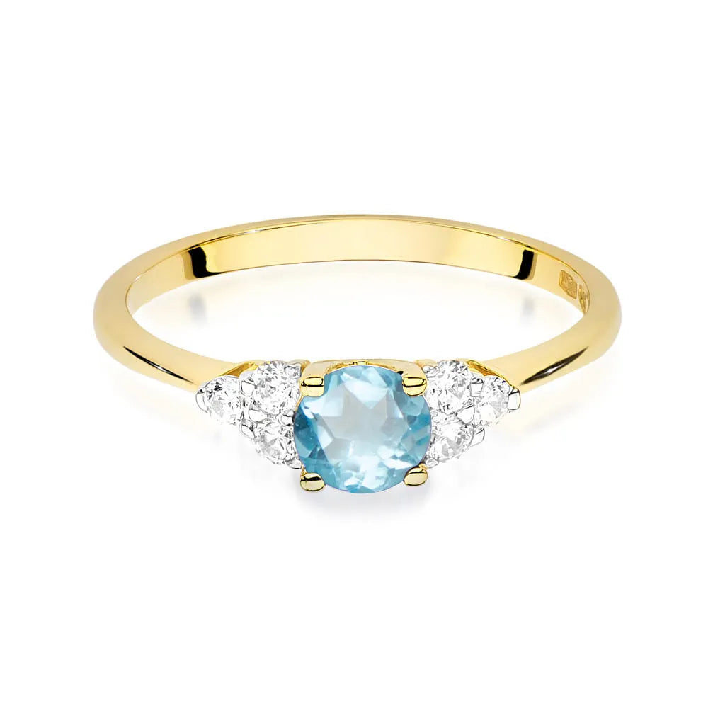 zlatý prsten s topazem 0,50 ct a diamanty 0,18 ct w0451-tob-01