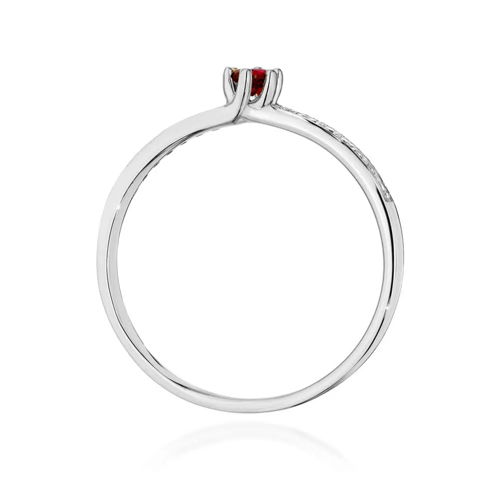 zlatý prsten s 0,15ct rubínem a 0,07ct diamanty w0459-rur-01