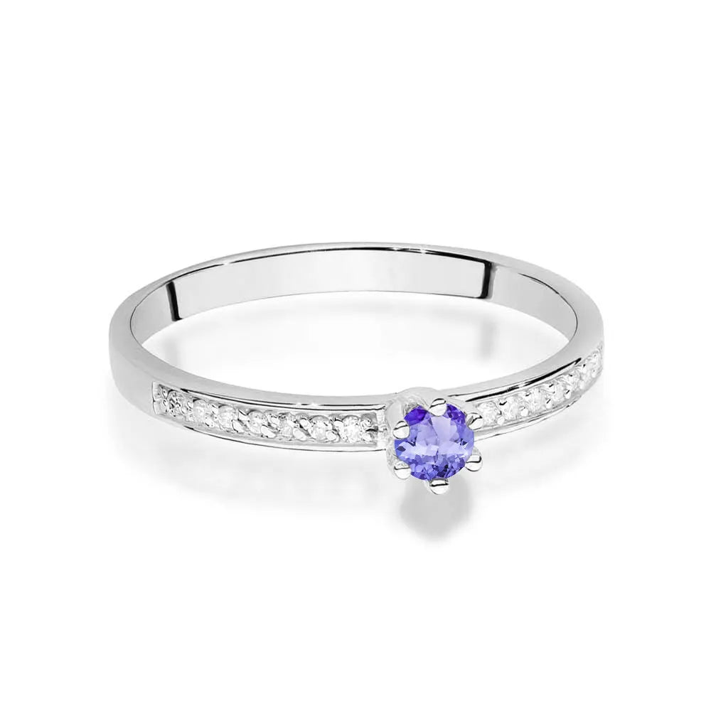 zlatý prsten s 0,15ct tanzanitem a 0,07ct diamanty w0459-tap-01