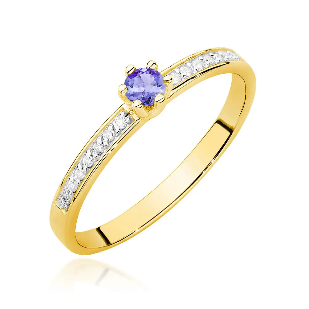 zlatý prsten s 0,15ct tanzanitem a 0,07ct diamanty w0459-tap-01