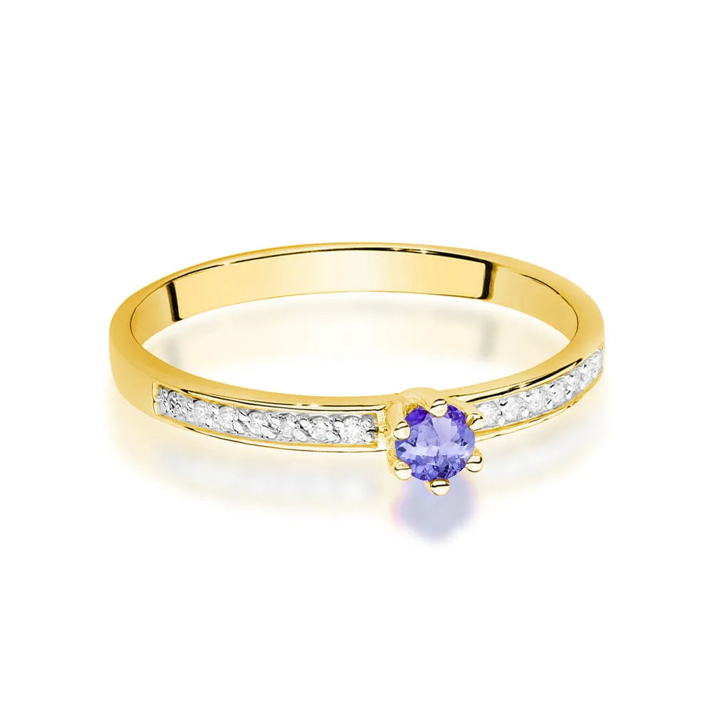 zlatý prsten s 0,15ct tanzanitem a 0,07ct diamanty w0459-tap-01