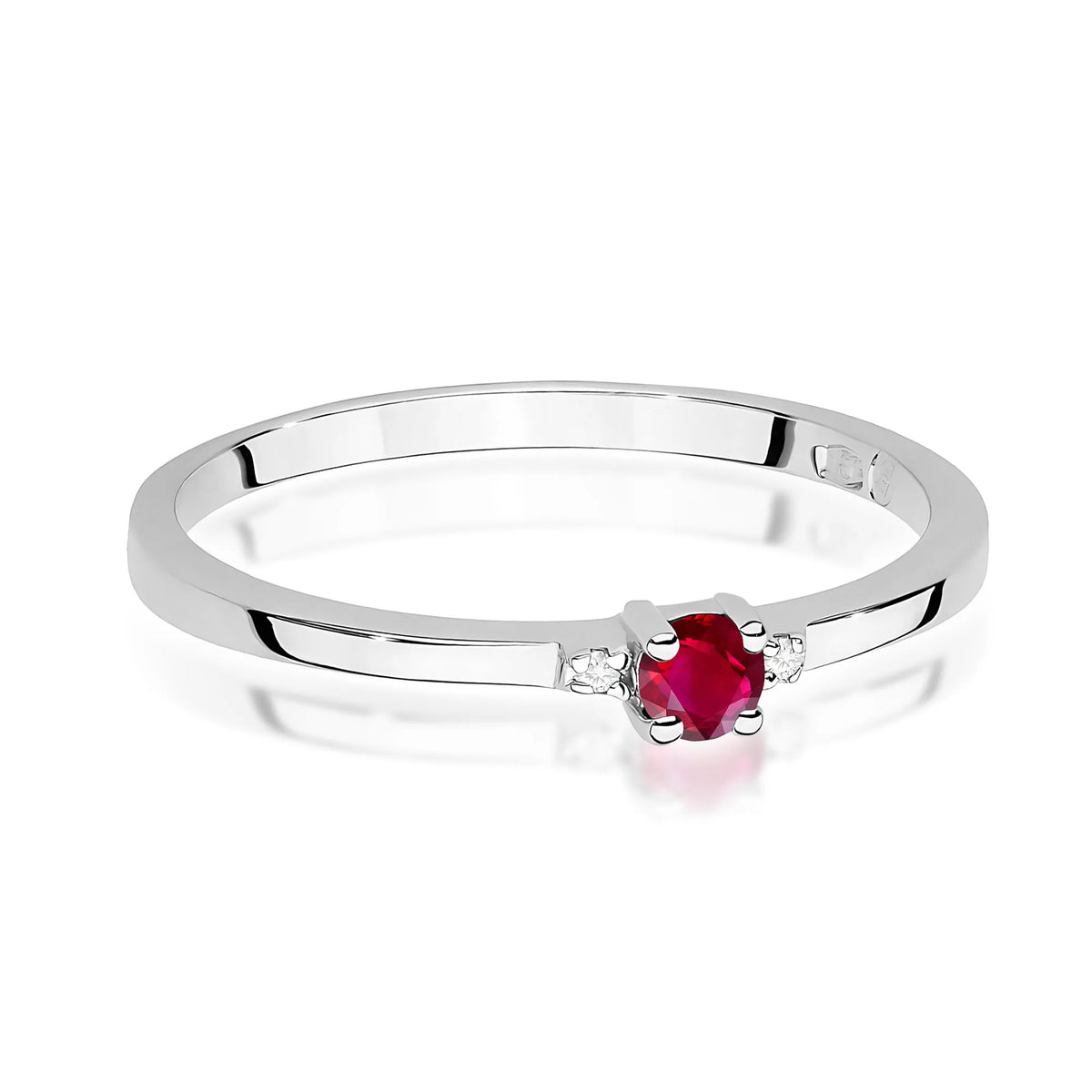 zlatý prsten s 0,15ct rubínem a 0,01ct diamanty w0464-rur-01