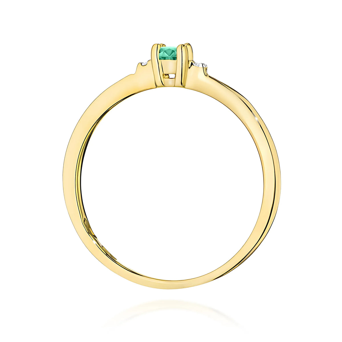 zlatý prsten s 0,15ct smaragdem a 0,01ct diamanty w0464-emg-01