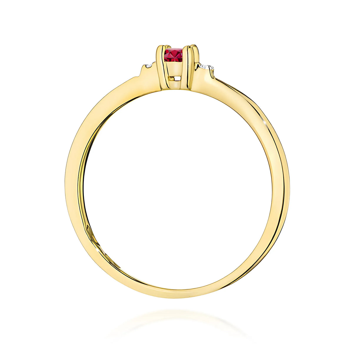 zlatý prsten s 0,15ct rubínem a 0,01ct diamanty w0464-rur-01