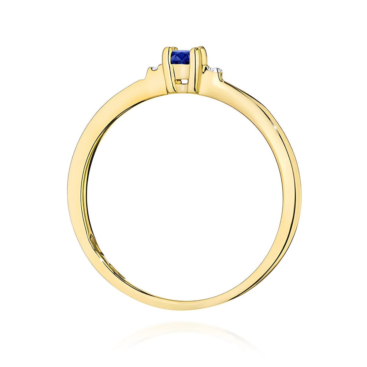 Zlatý prsten s 0,15 ct safírem a 0,01 ct diamanty