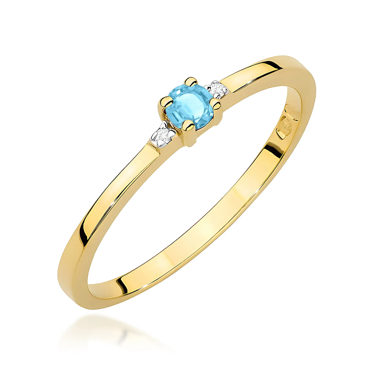 zlatý prsten s 0,15ct rubínem a 0,01ct diamanty w0464-tob-01