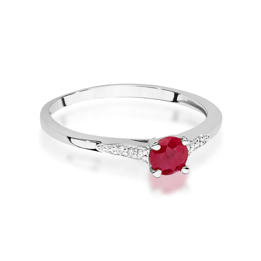 zlatý prsten s 0,30ct rubínem a 0,03ct diamanty w0466-rur-01