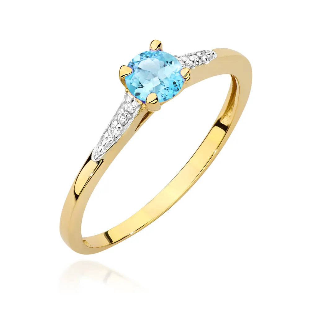 zlatý prsten s topazem 0,25 ct a diamanty 0,03 ct w0466-tob-01