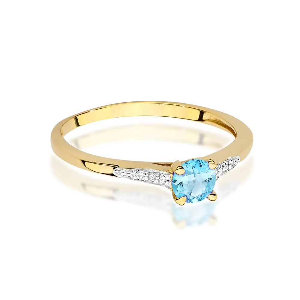 zlatý prsten s topazem 0,25 ct a diamanty 0,03 ct w0466-tob-01