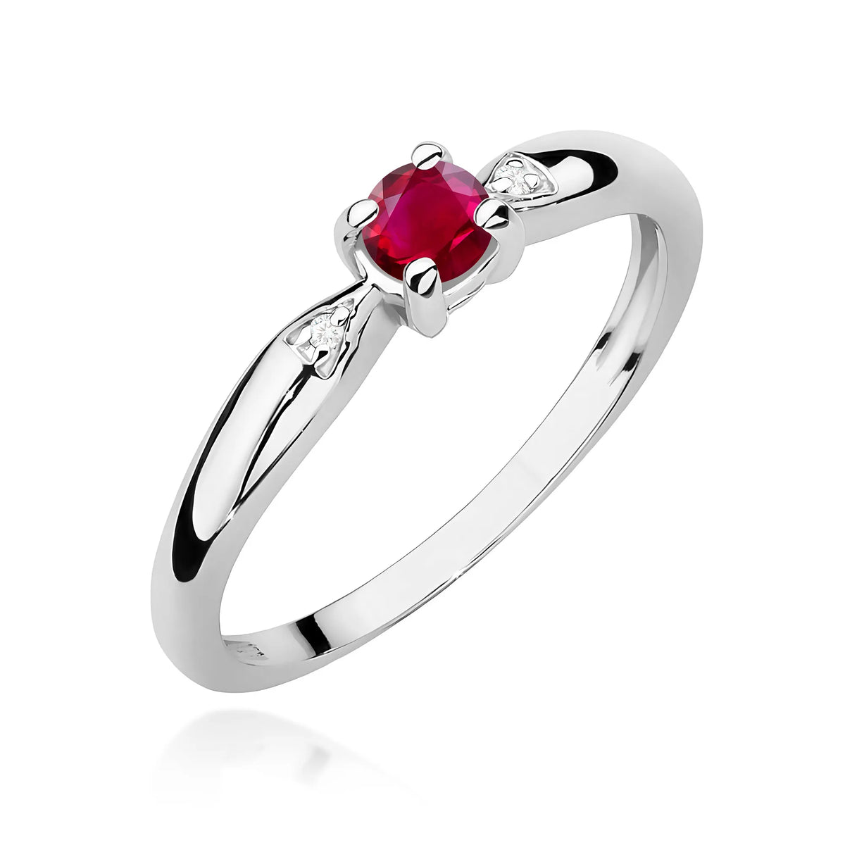 zlatý prsten s 0,15ct rubínem a 0,01ct diamanty w0469-rur-01