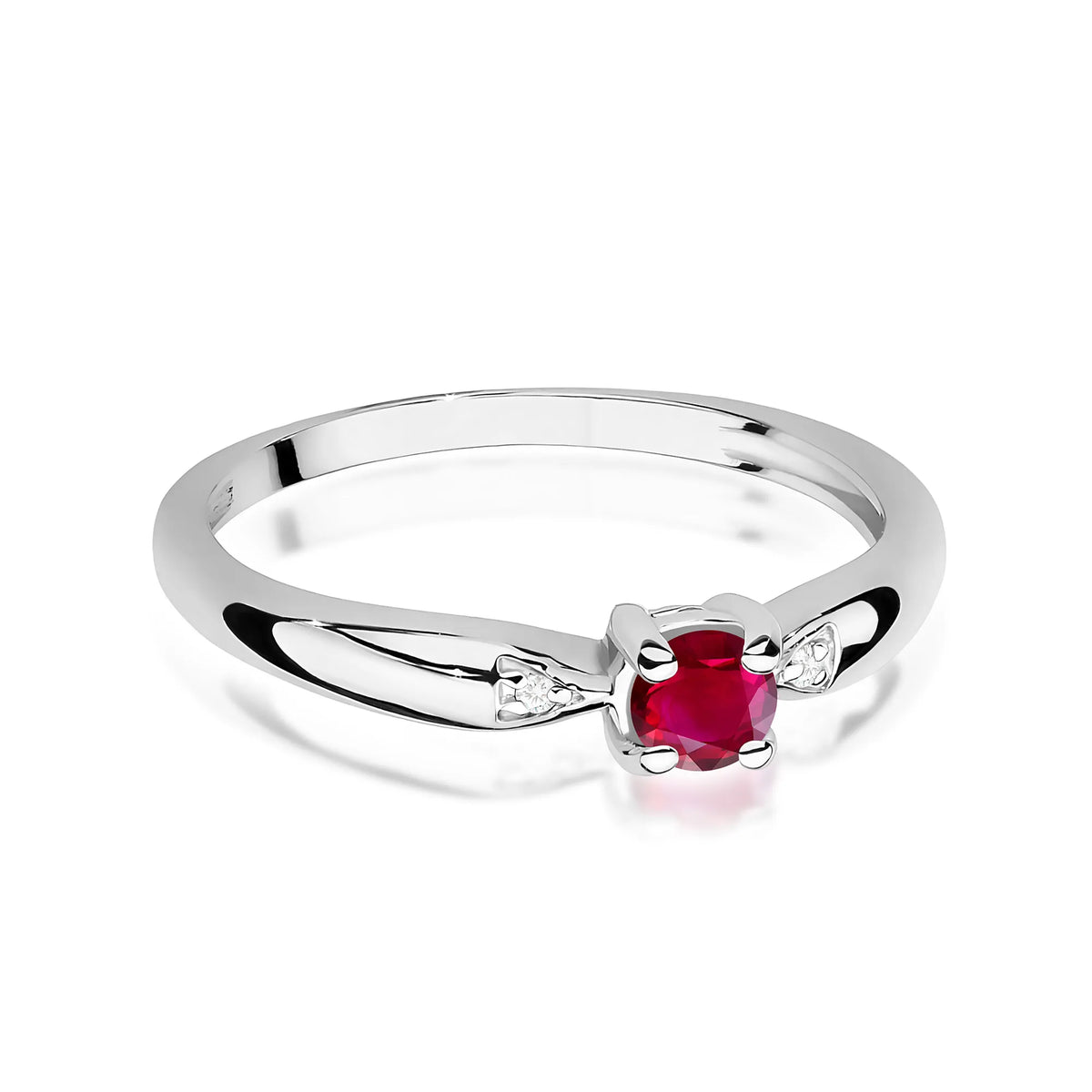 zlatý prsten s 0,15ct rubínem a 0,01ct diamanty w0469-rur-01