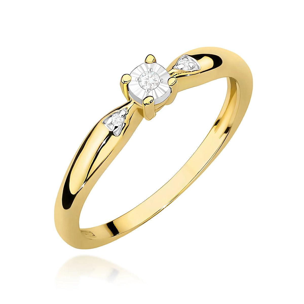zlatý prsten s diamanty 0,02 ct a 0,01 ct w0469-diw-01