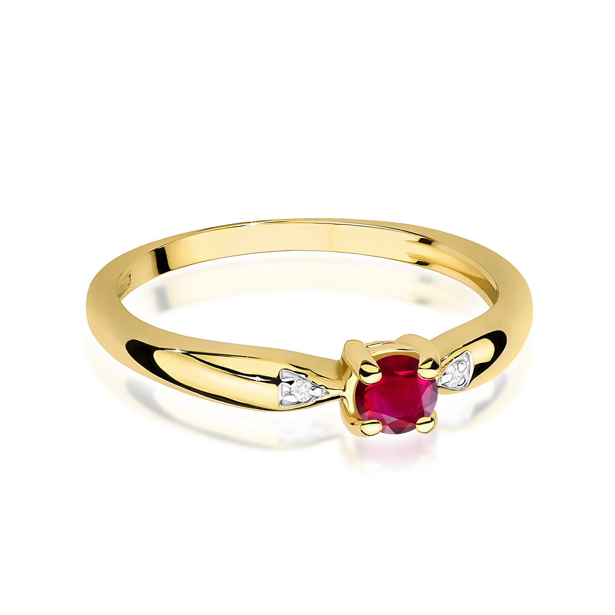 zlatý prsten s 0,15ct rubínem a 0,01ct diamanty w0469-rur-01