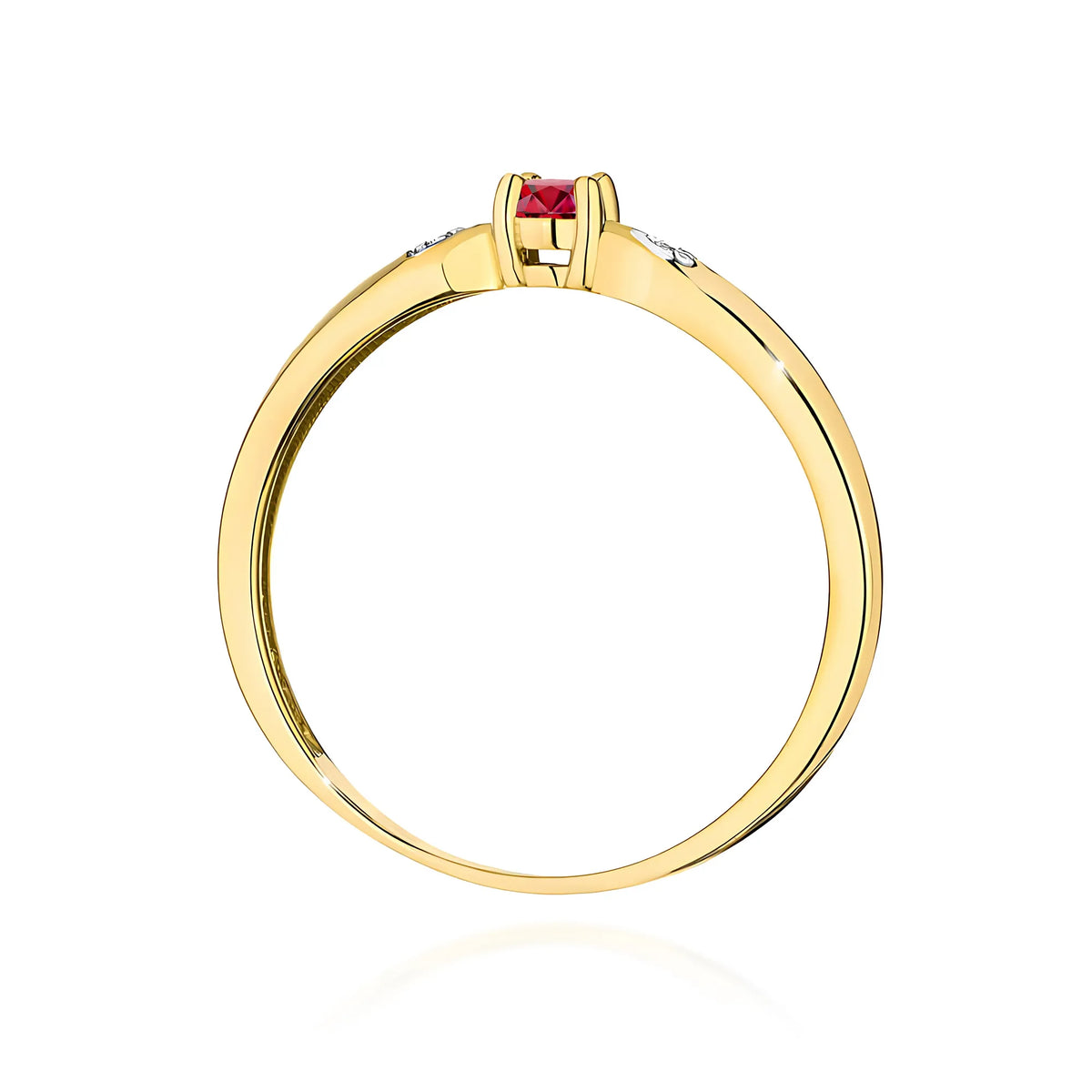 zlatý prsten s 0,15ct rubínem a 0,01ct diamanty w0469-rur-01