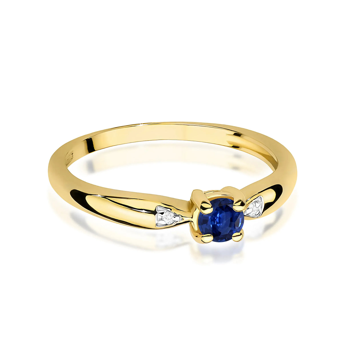 zlatý prsten s 0,15ct safírem a 0,01ct diamanty w0469-sab-01