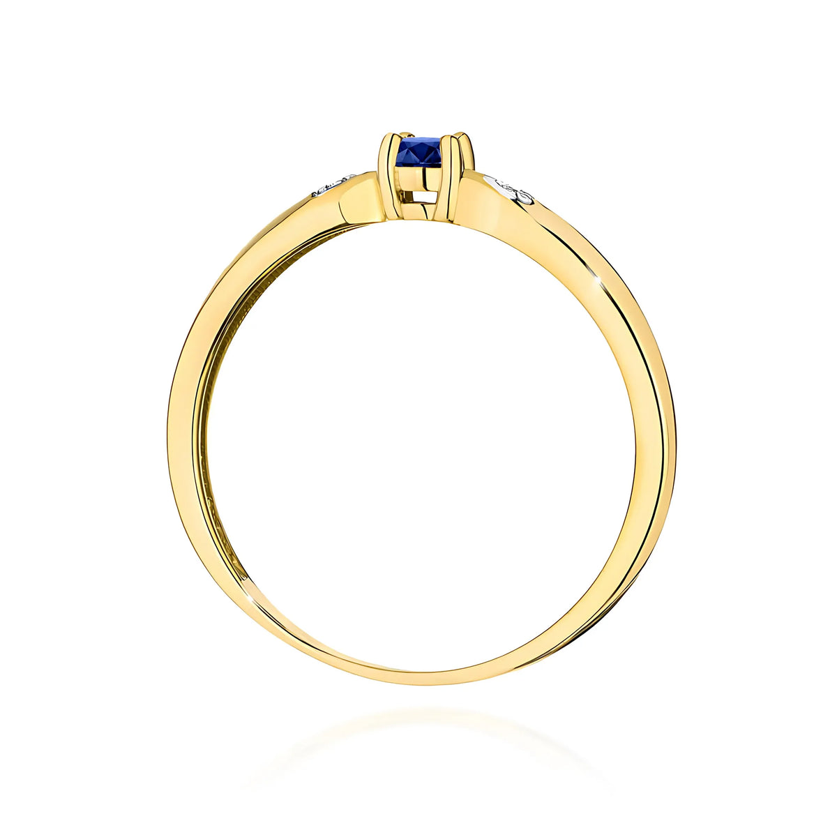 zlatý prsten s 0,15ct safírem a 0,01ct diamanty w0469-sab-01