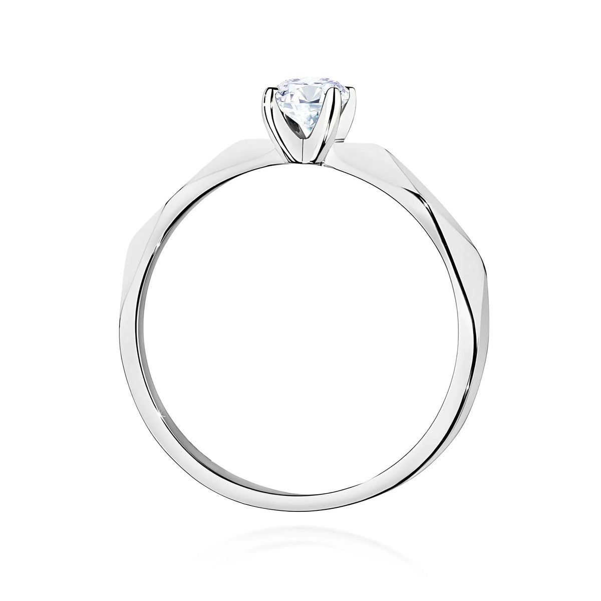 Zásnubní prsten s diamantem v 585 bílém zlatě