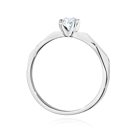 Zásnubní prsten s diamantem v 585 bílém zlatě