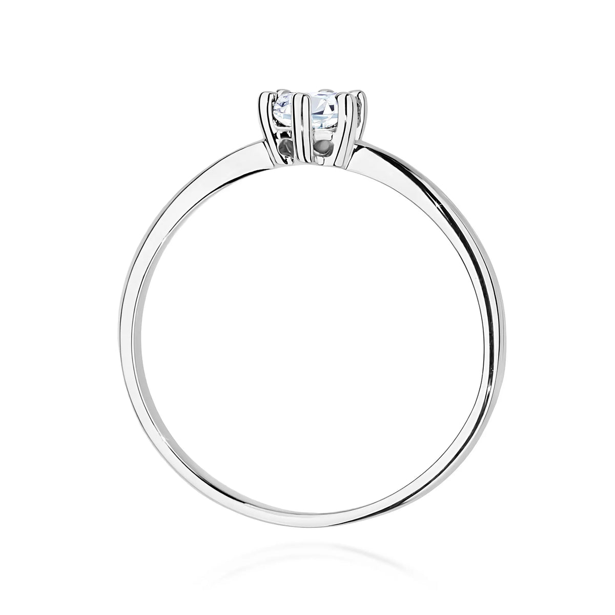 Zásnubní prsten s diamantem v 585 bílém zlatě
