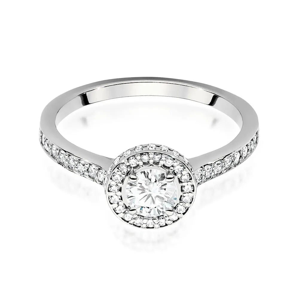 Zásnubní prsten s diamantem Lab-grown v 585 bílém zlatě