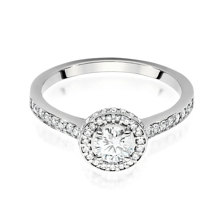 Zásnubní prsten s diamantem Lab-grown v 585 bílém zlatě