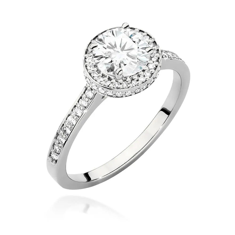 Lab-grown Diamond Engagement Ring in 585 White Gold
