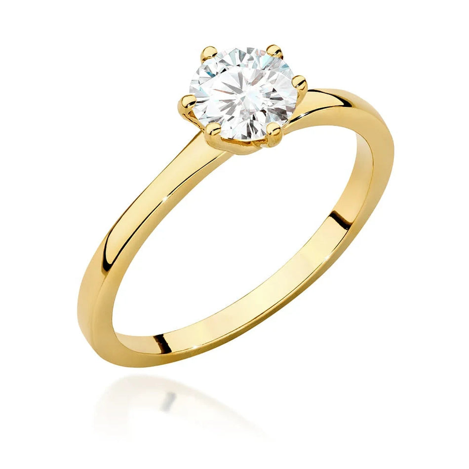 Yellow Gold Ring with Round 0,70ct Lab-grown Diamond