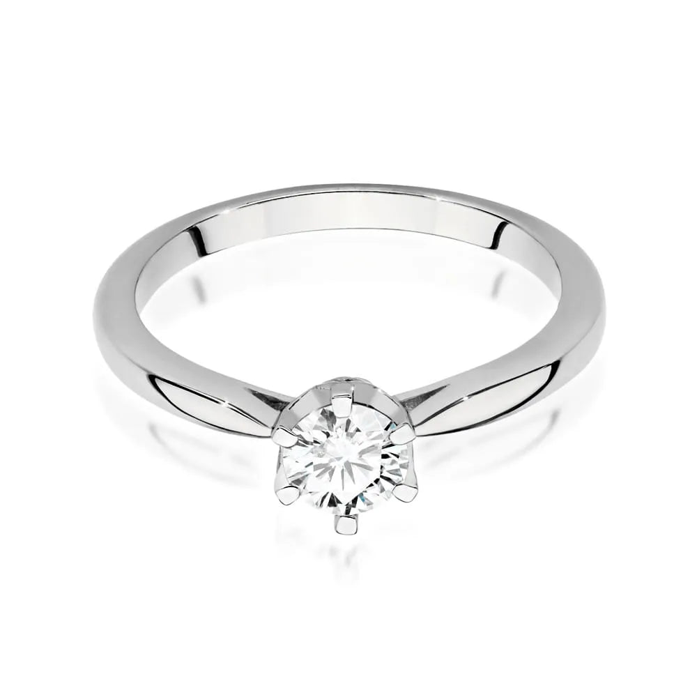 zlatý prsten s diamantem 0,40 ct a postranními diamanty 0,06 ct w0539-diw-01