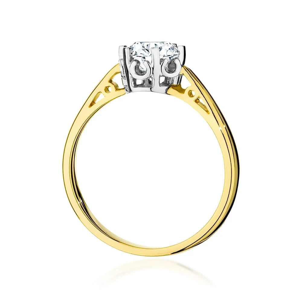 Prsten ze žlutého zlata s 0,70ct lab-grown diamantem v brusu Round Cut