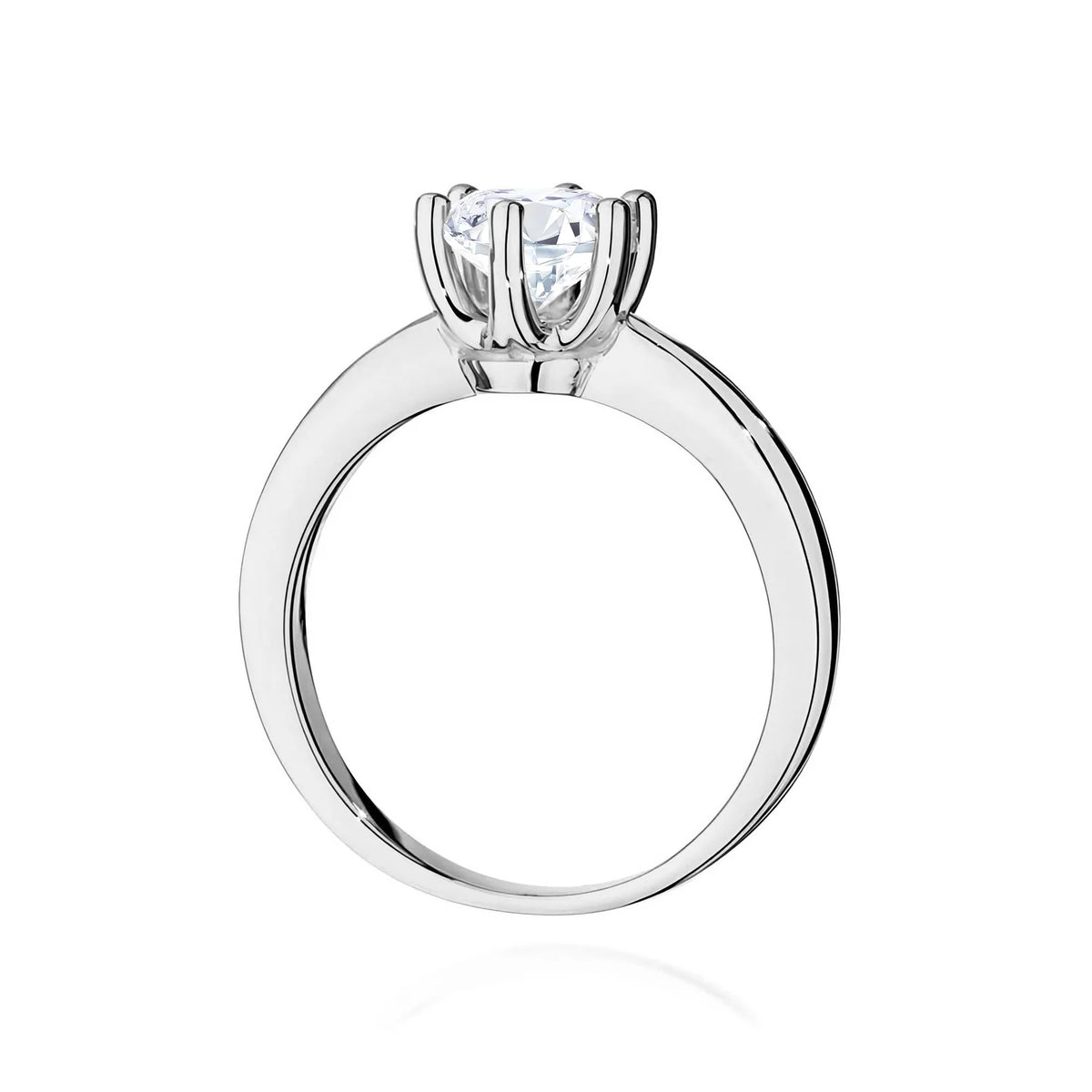 Prsten z bílého zlata s kulatým diamantem Lab-grown o hmotnosti 1.00 ct