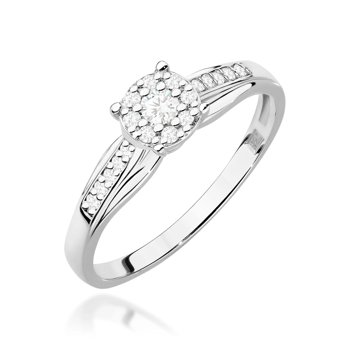 zlatý prsten s diamantem 0,08 ct a postranními diamanty 0,118 ct w0564-diw-01
