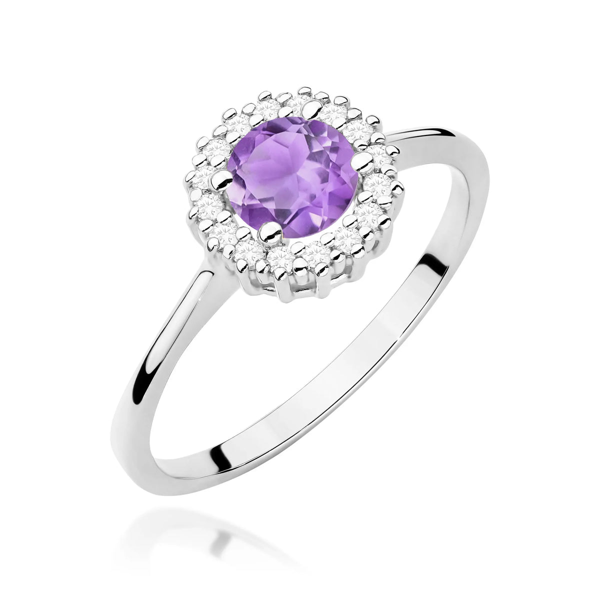 zlatý prsten s 0,50 ct ametystem a 0,14 ct diamanty w0572-amv-01