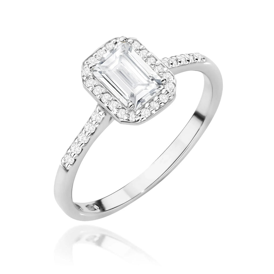 Lab-grown Diamond Engagement Ring in 585 White Gold