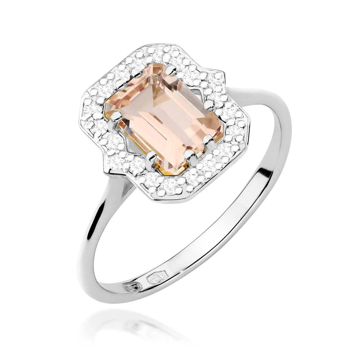 zlatý prsten s 1,00ct morganitem a 0,172ct diamanty w0576-mop-01