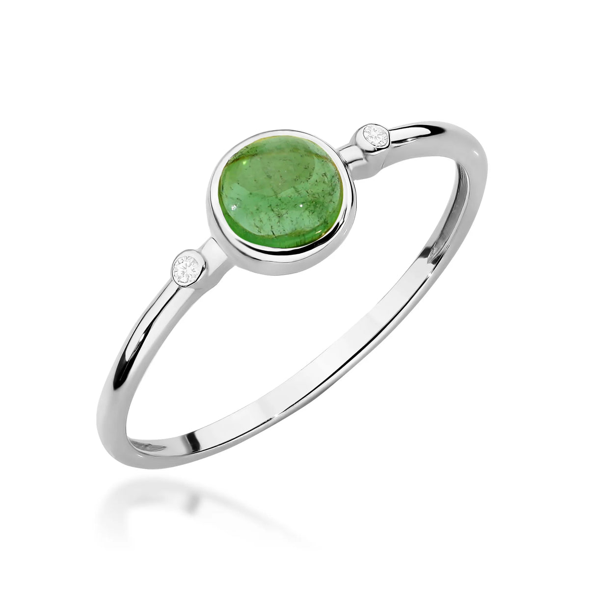 zlatý prsten s 0,60ct zeleným turmalínem a 0,01ct diamanty w0597-tmg-01