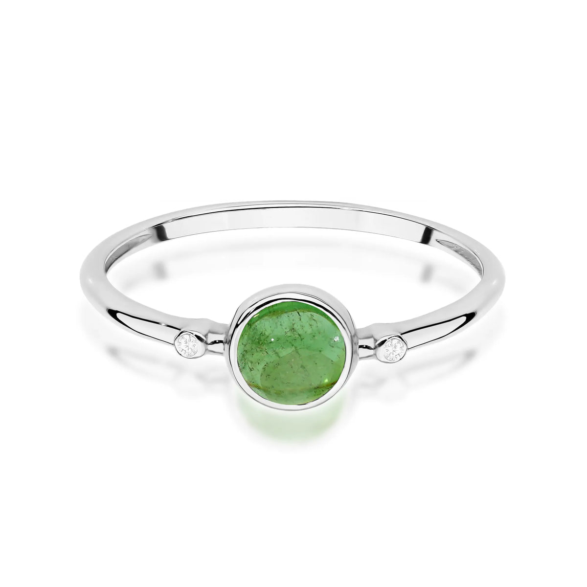 zlatý prsten s 0,60ct zeleným turmalínem a 0,01ct diamanty w0597-tmg-01
