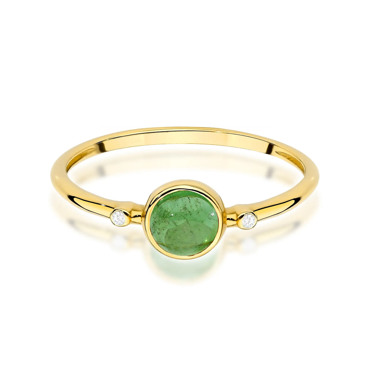 zlatý prsten s 0,60ct zeleným turmalínem a 0,01ct diamanty w0597-tmg-01